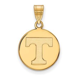 14k Gold Plated Silver U. of Tennessee Medium Initial T Disc Pendant